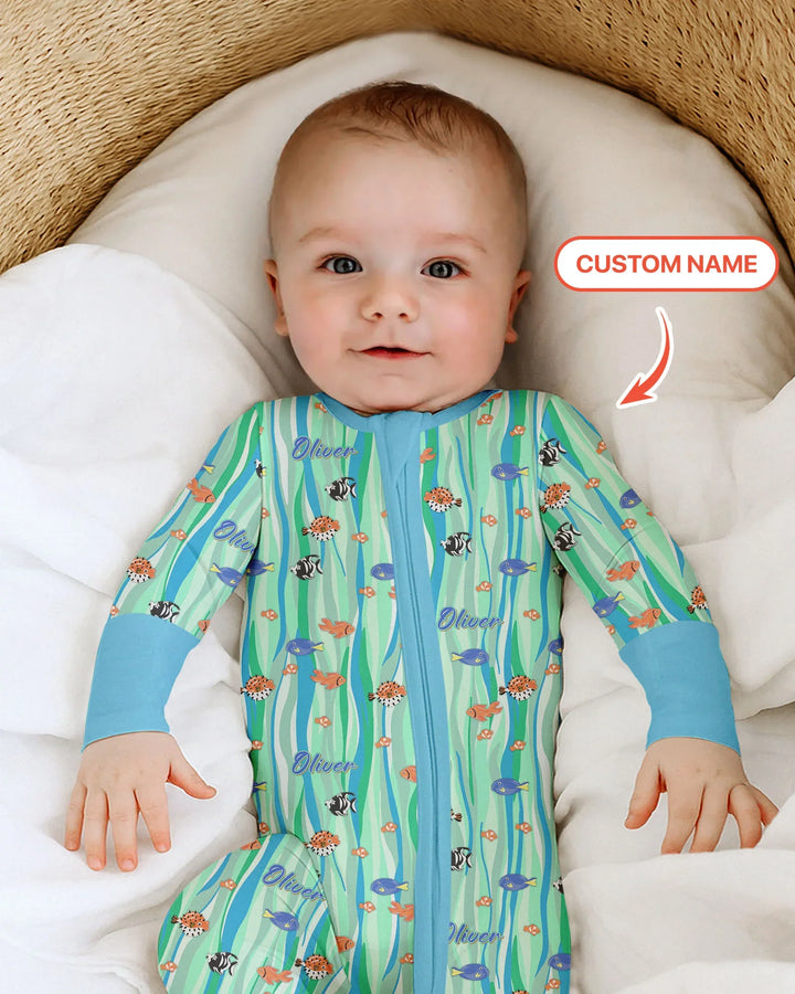 Custom Name Summer Beach Bamboo Convertible Zippy