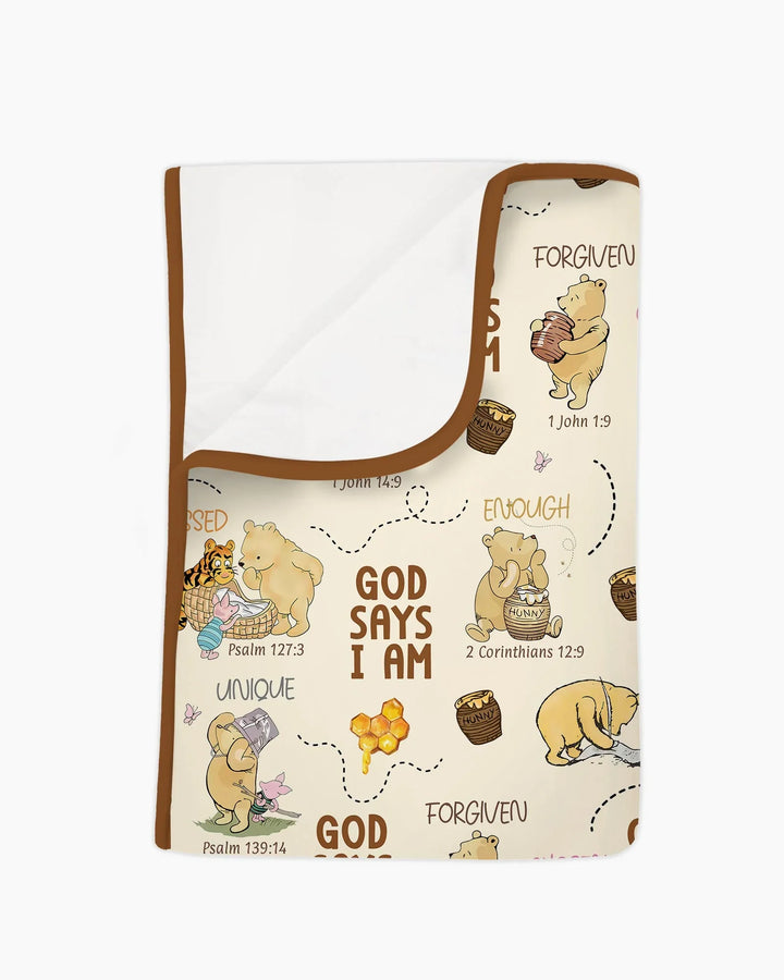 God Says I Am Little Blessings Bamboo Blanket