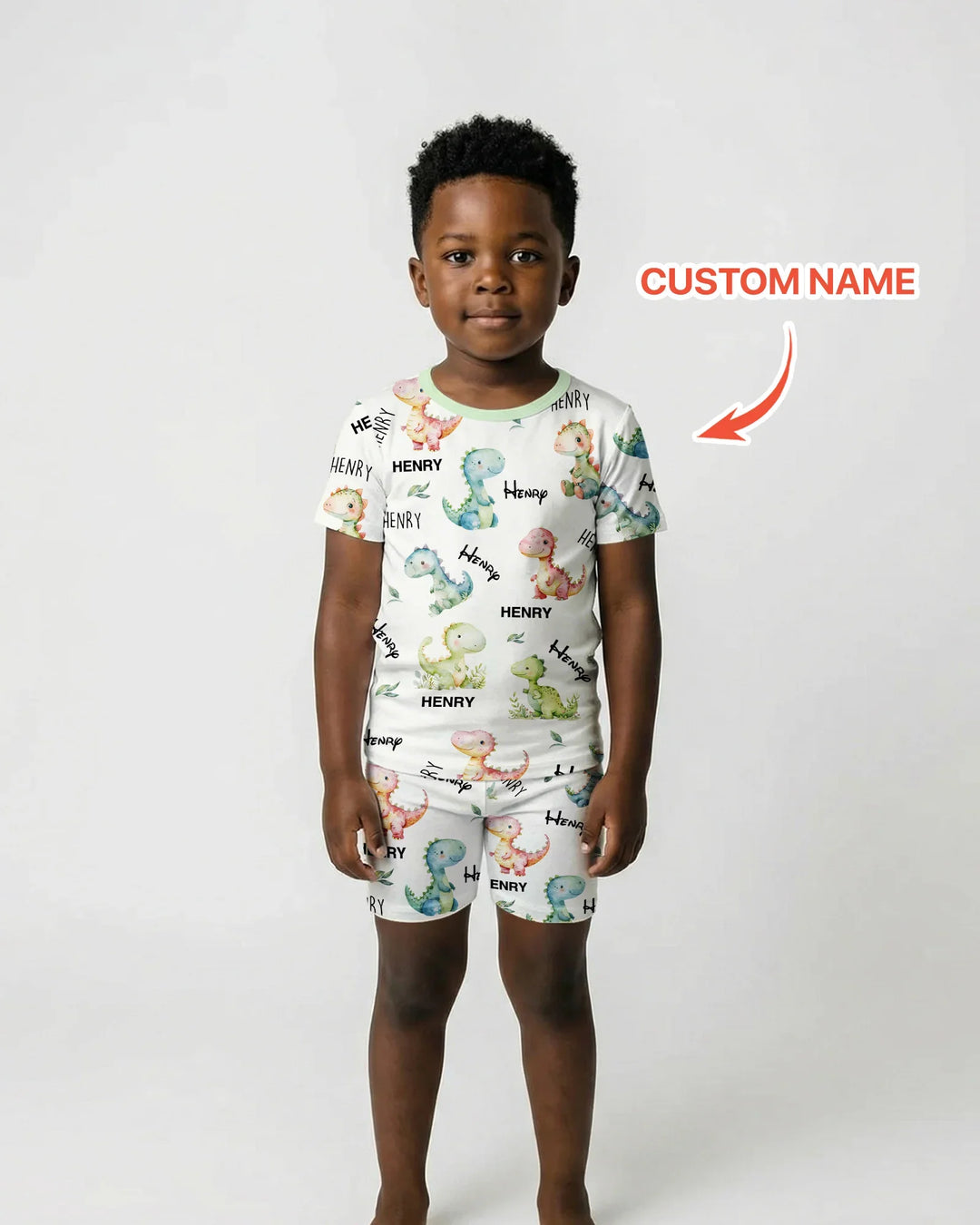 Zweiteiliges Pyjama-Set mit kurzen Ärmeln und Shorts im Sommer-Design