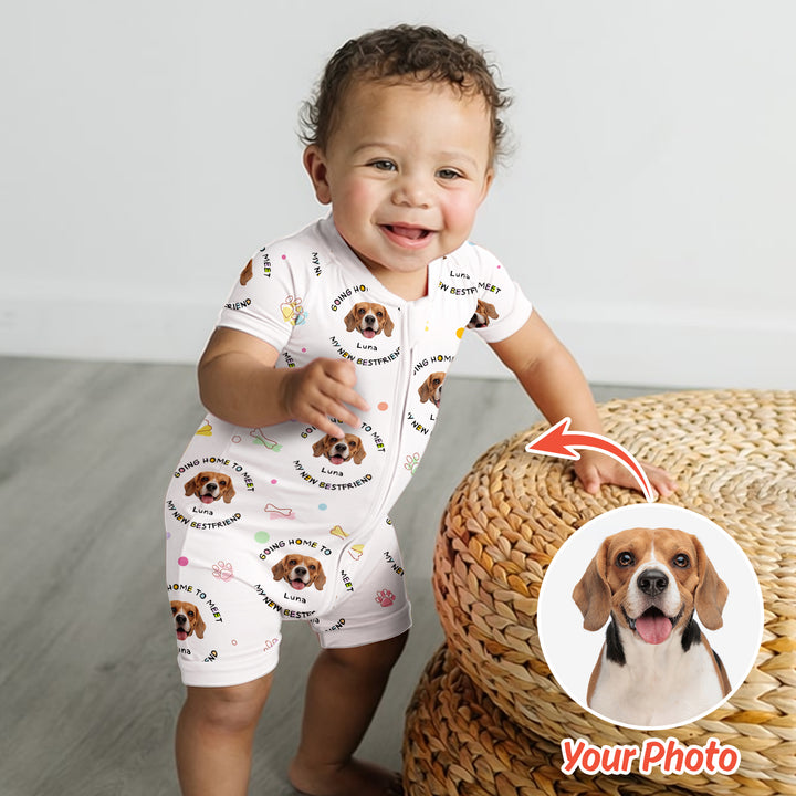Gerippte Babykleidung mit individuellem Foto - Weich &amp; Skizzenhaft