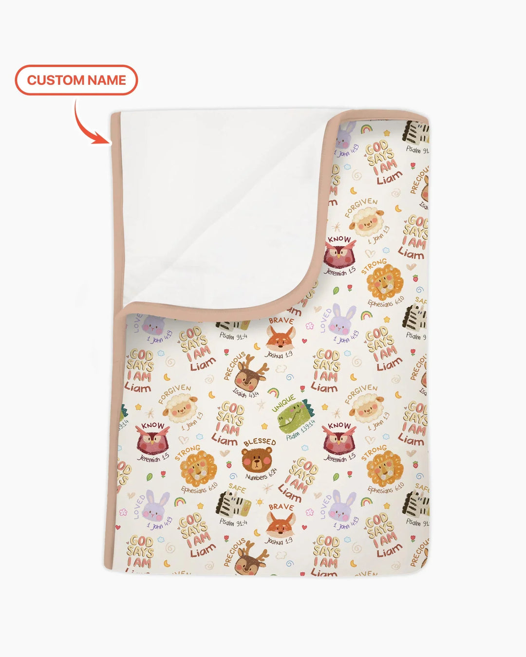God Says I Am — Little Flock Custom Name Blanket