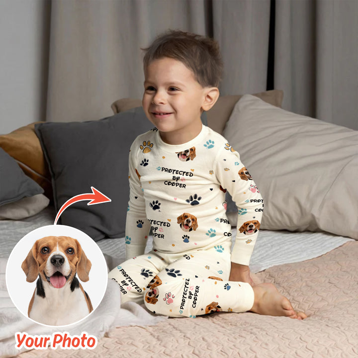 Custom Dog Photo Pattern Protected By Pajama