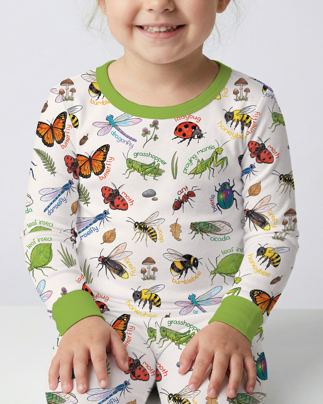Bug Learning Bamboo Two Piece Long Sleeve Pajama Set