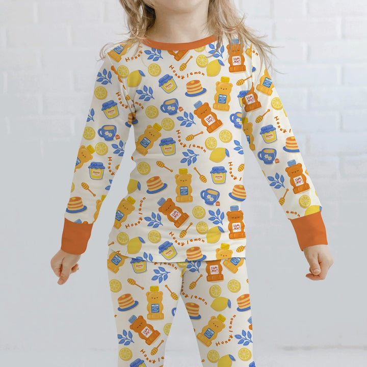 Honey Bear Bottle Two Piece Long Sleeve Pajama Set