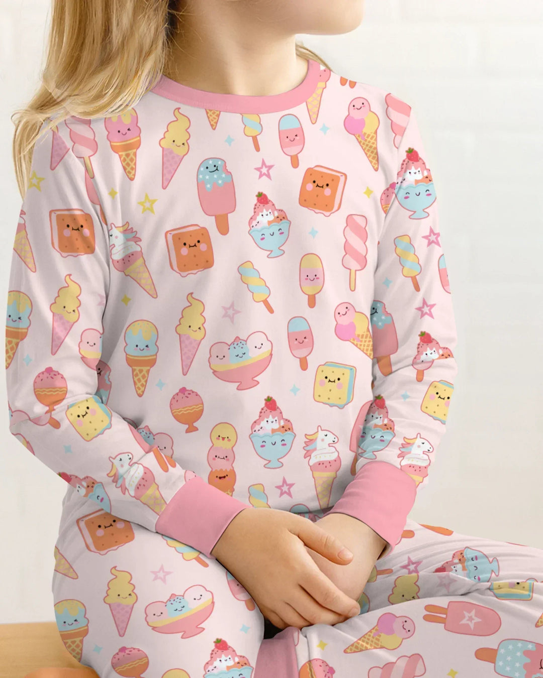 American Ice cream Two Piece Long Sleeve Pajama Set