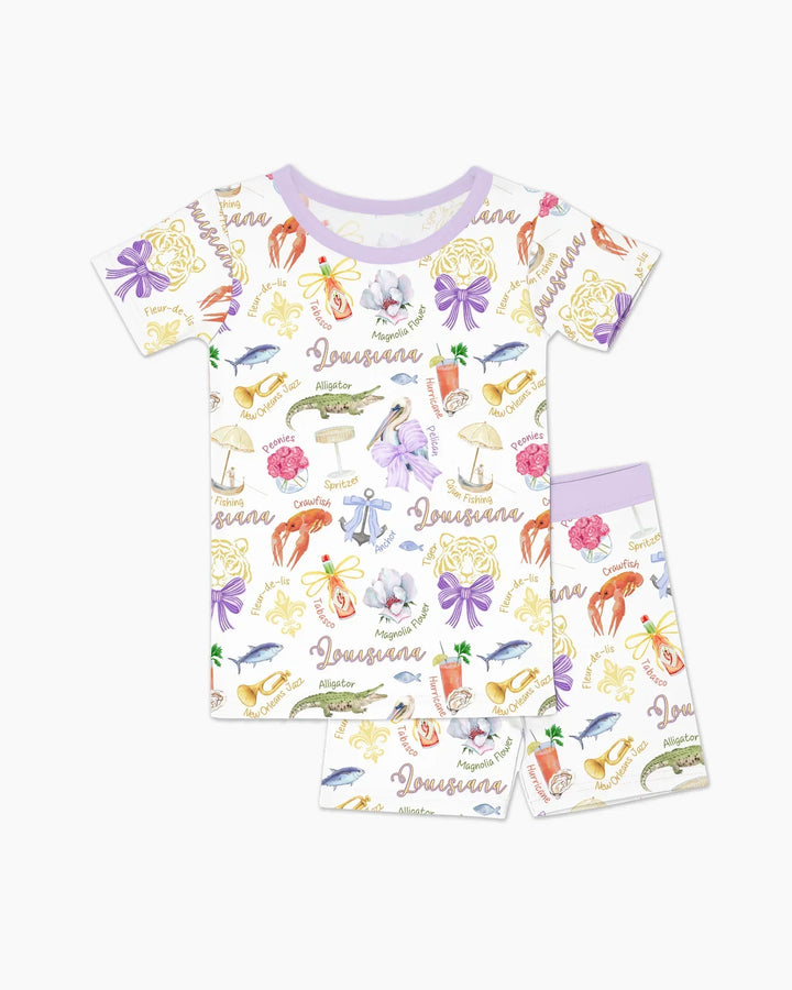 Template Zweiteiliges Pyjama-Set mit kurzen Ärmeln und Shorts