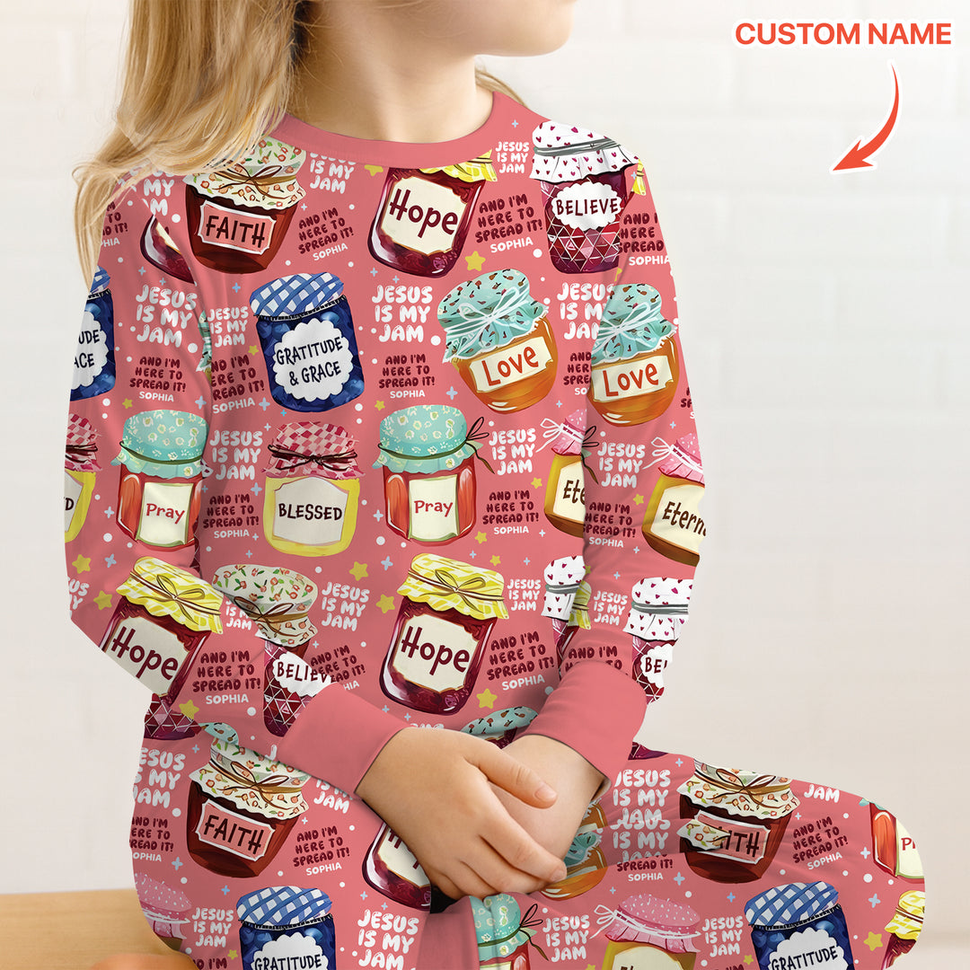 Zweiteiliges Langarm-Pyjama-Set mit Sommerfrüchten
