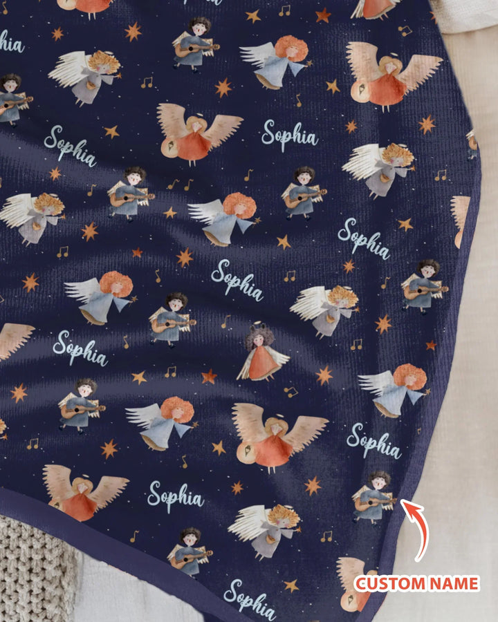 Guardian Angels Custom Name Bamboo Blanket