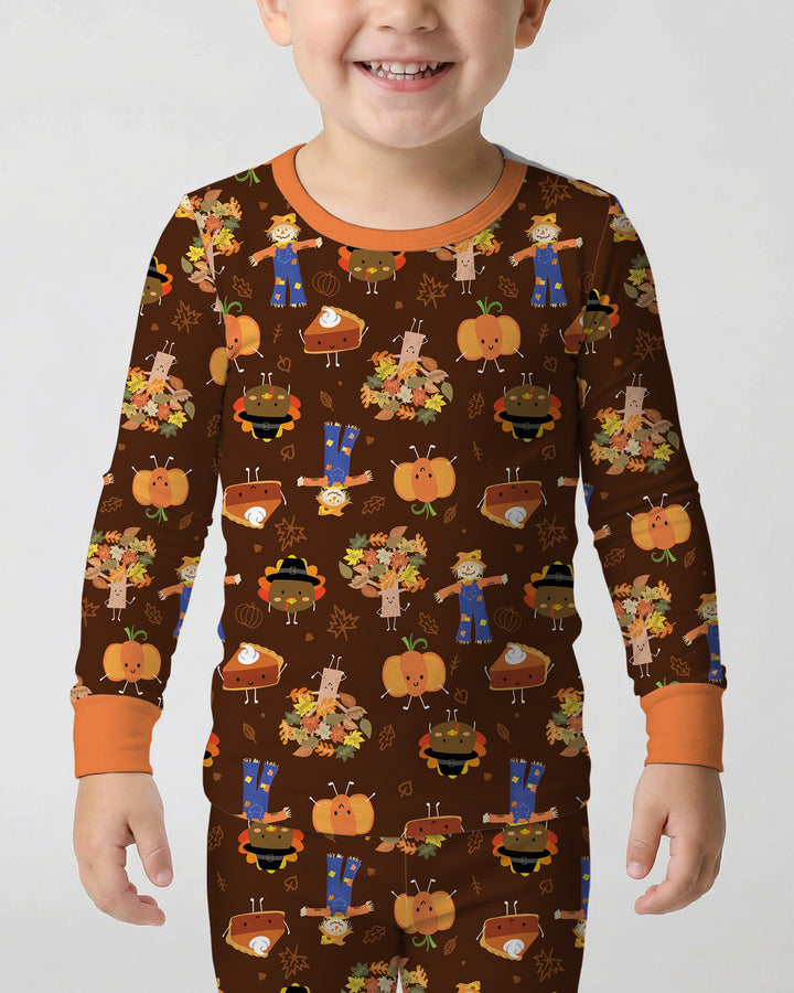 Thanksgiving Festive Bamboo Two Piece Long Sleeve Pajama Set