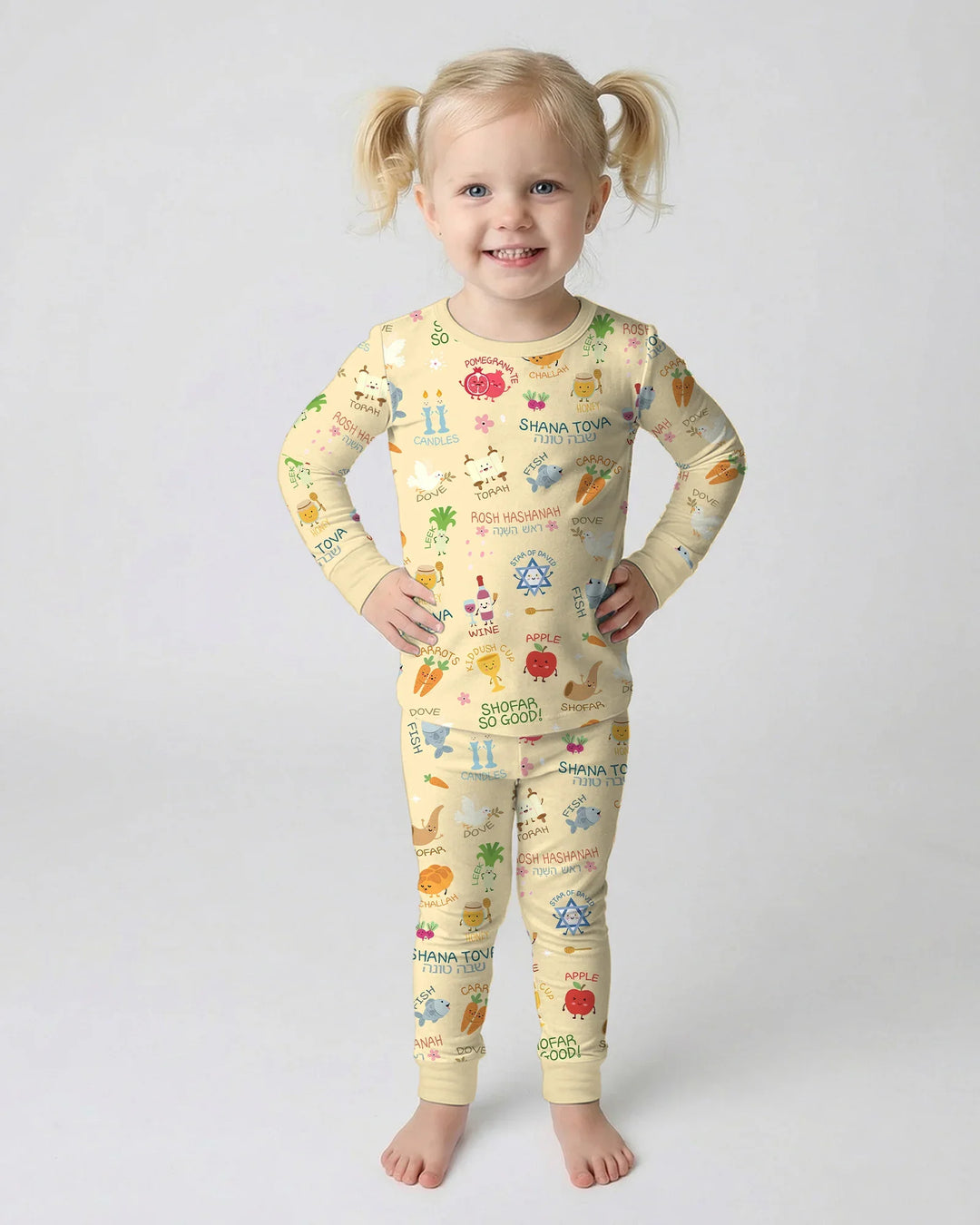 Zweiteiliges Langarm-Pyjama-Set mit Sommerfrüchten