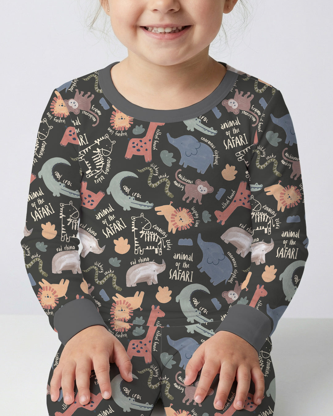 Funny African Animals Two Piece Long Sleeve Pajama Set