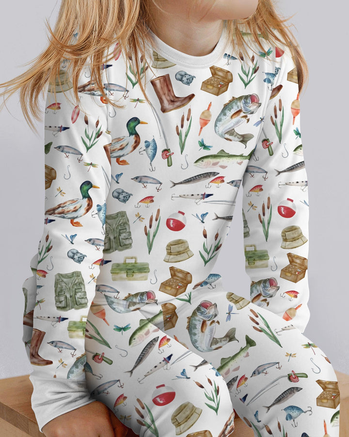 Daddy's Fishing Buddy Daddy& Me Matching Bamboo Two Piece Long Sleeve Pajama Set