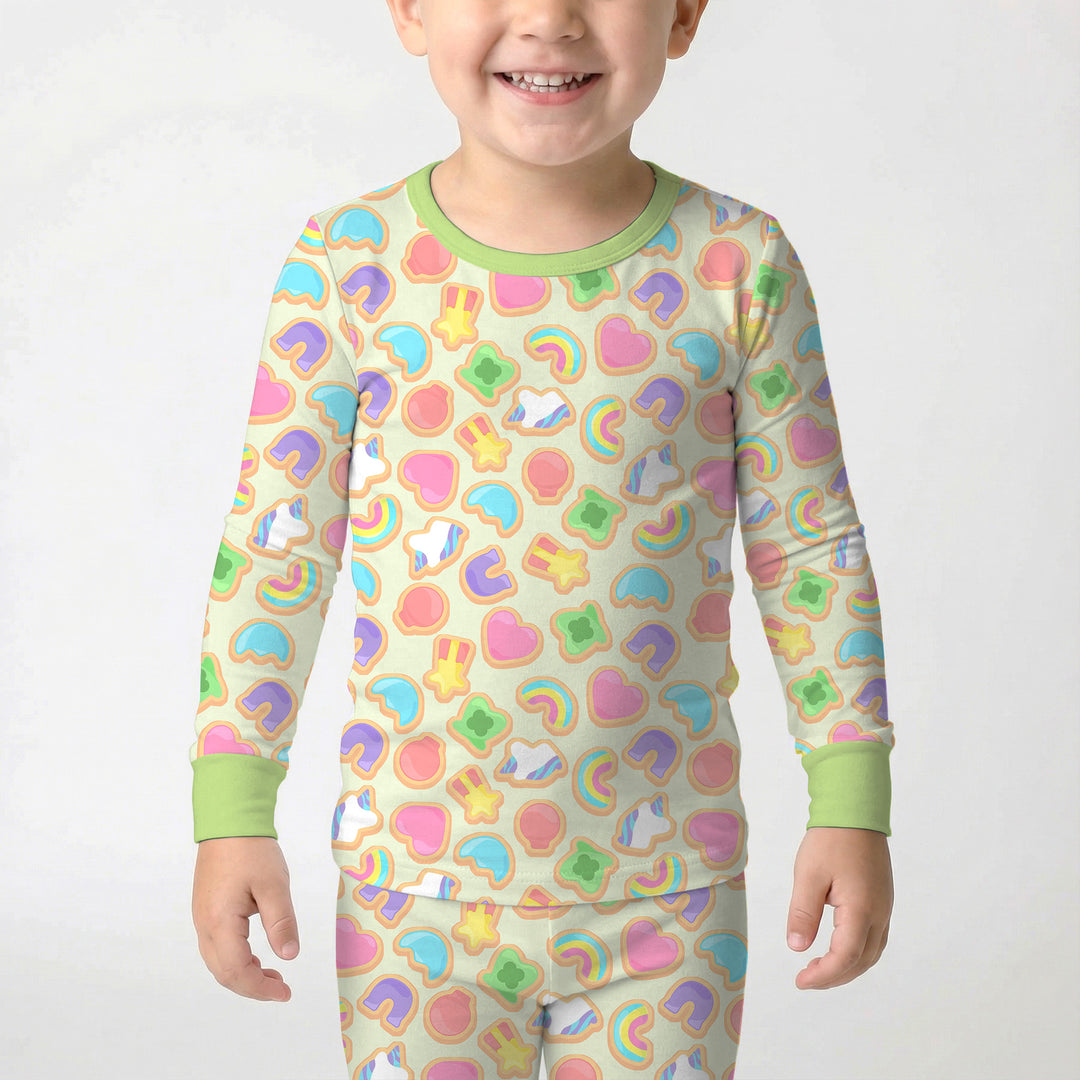 Zweiteiliges Langarm-Pyjama-Set mit Sommerfrüchten