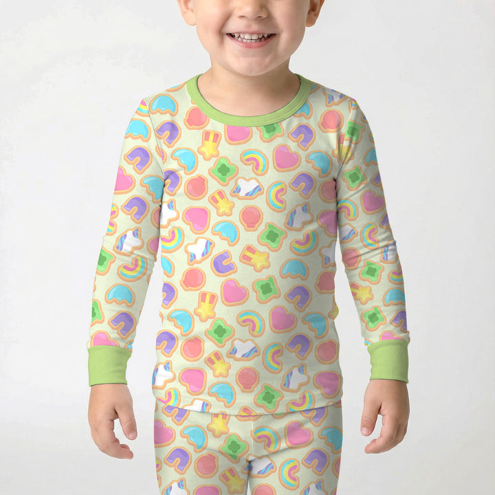 Zweiteiliges Langarm-Pyjama-Set mit Sommerfrüchten