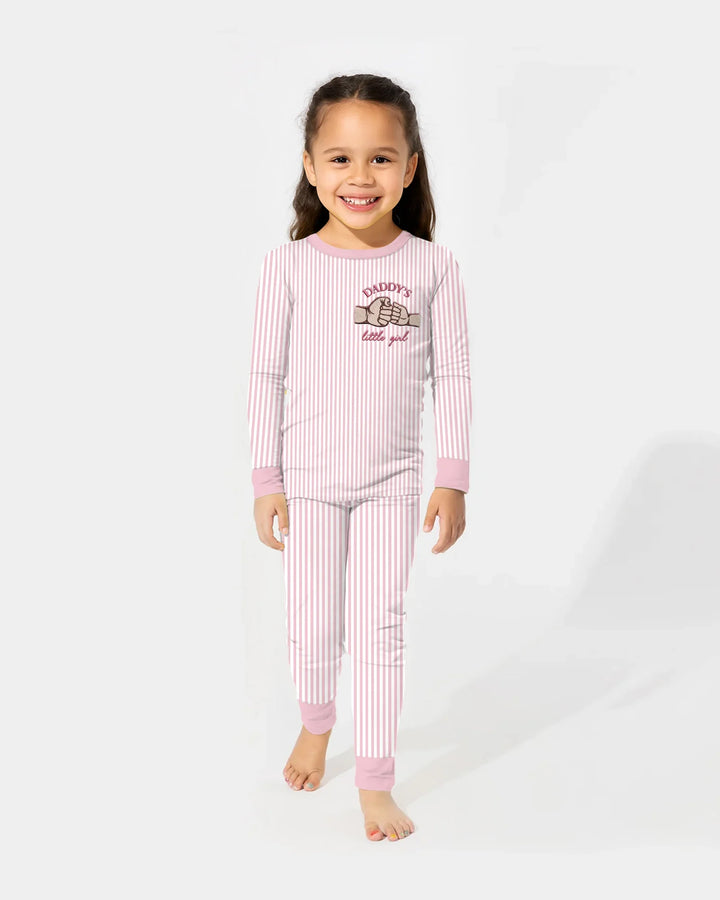 Embroidered Daddy's Little  Bamboo Two Piece Long Sleeve Pajama Set