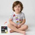 Pijama de bambú de dos piezas de manga corta y pantalones cortos "Fruto del Espíritu" para colorear