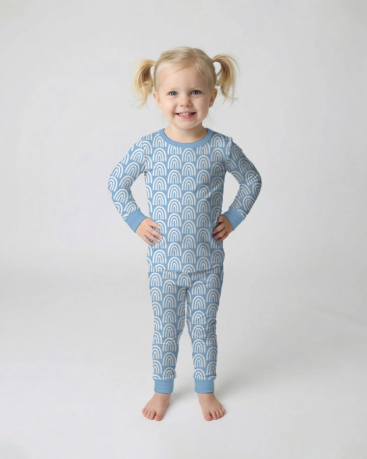 Zweiteiliges Langarm-Pyjama-Set mit Sommerfrüchten