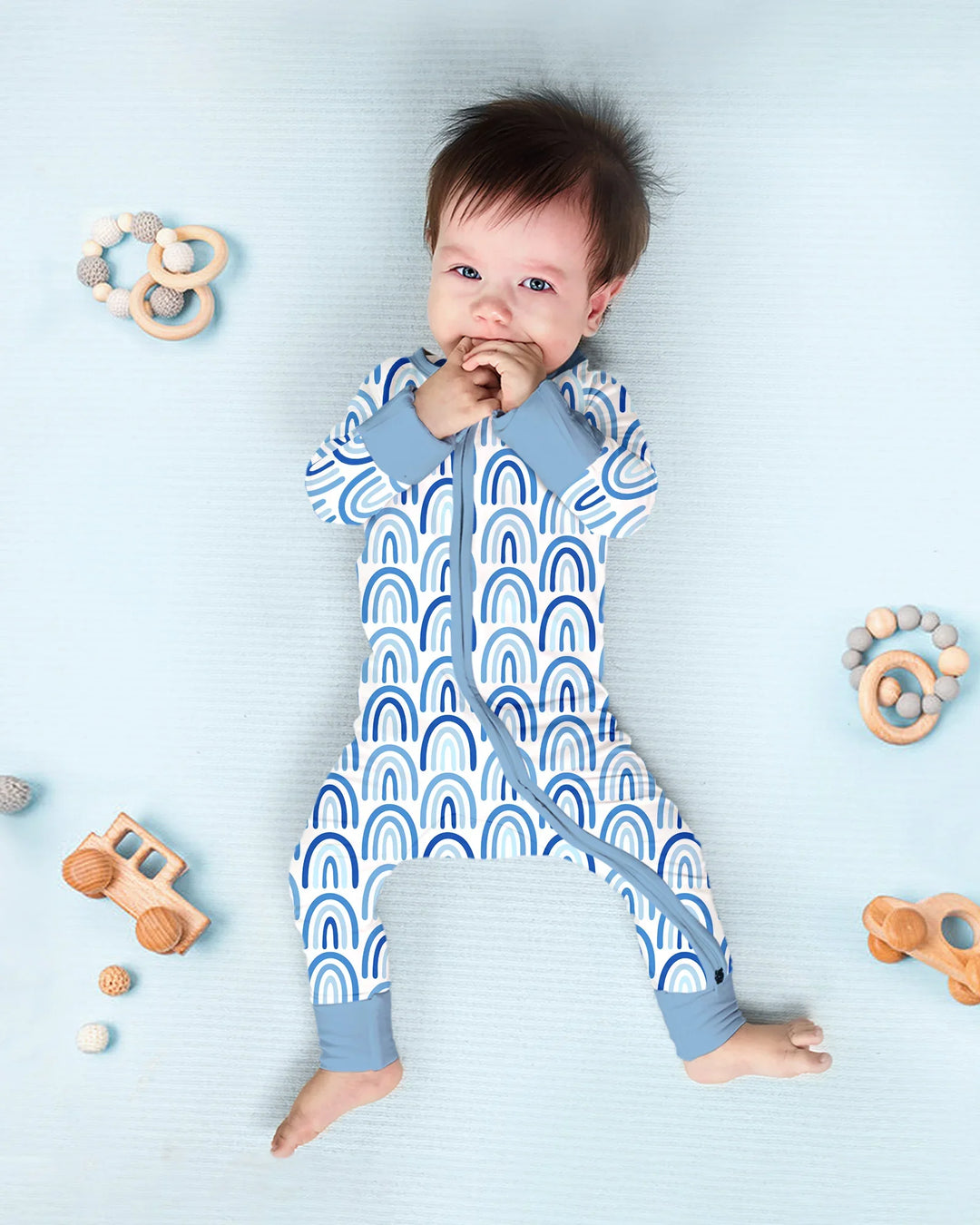 Sky Blue Rainbows Bamboo Convertible Zippy