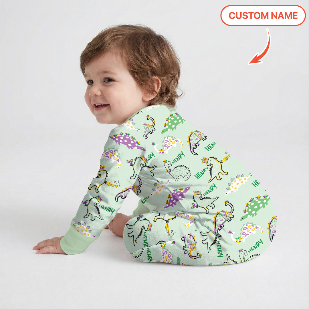 Custom Name Mardi Gras Saurus Convertible Zippy