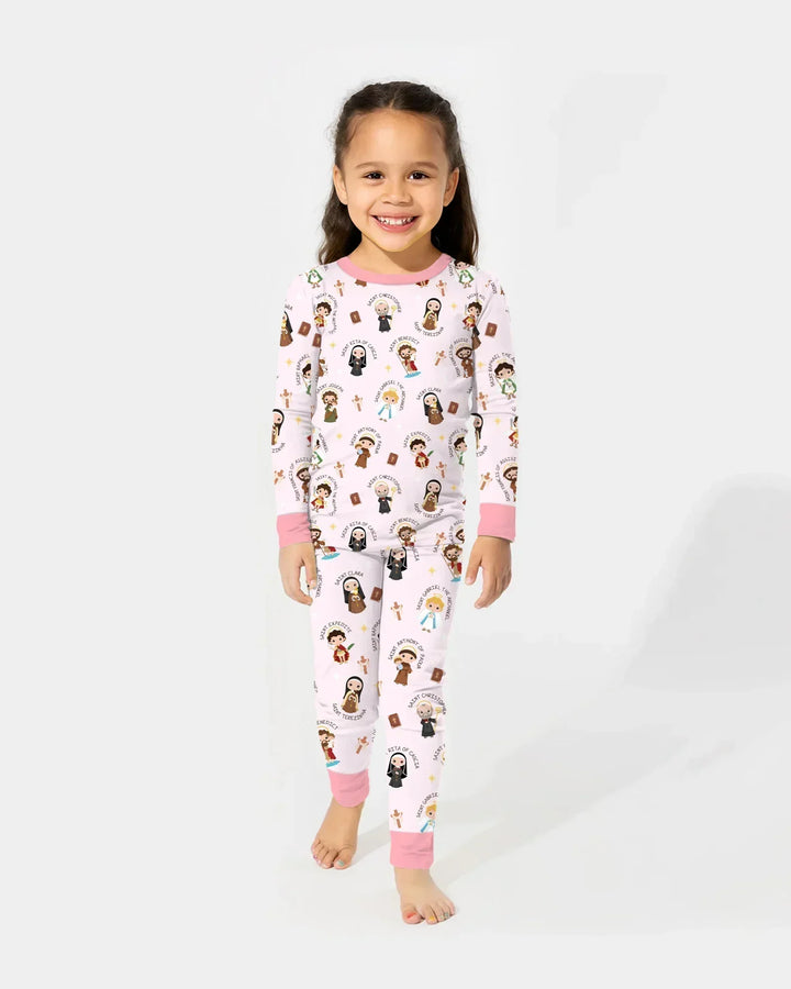 Saints in the Clouds Two Piece Long Sleeve Pajama Set