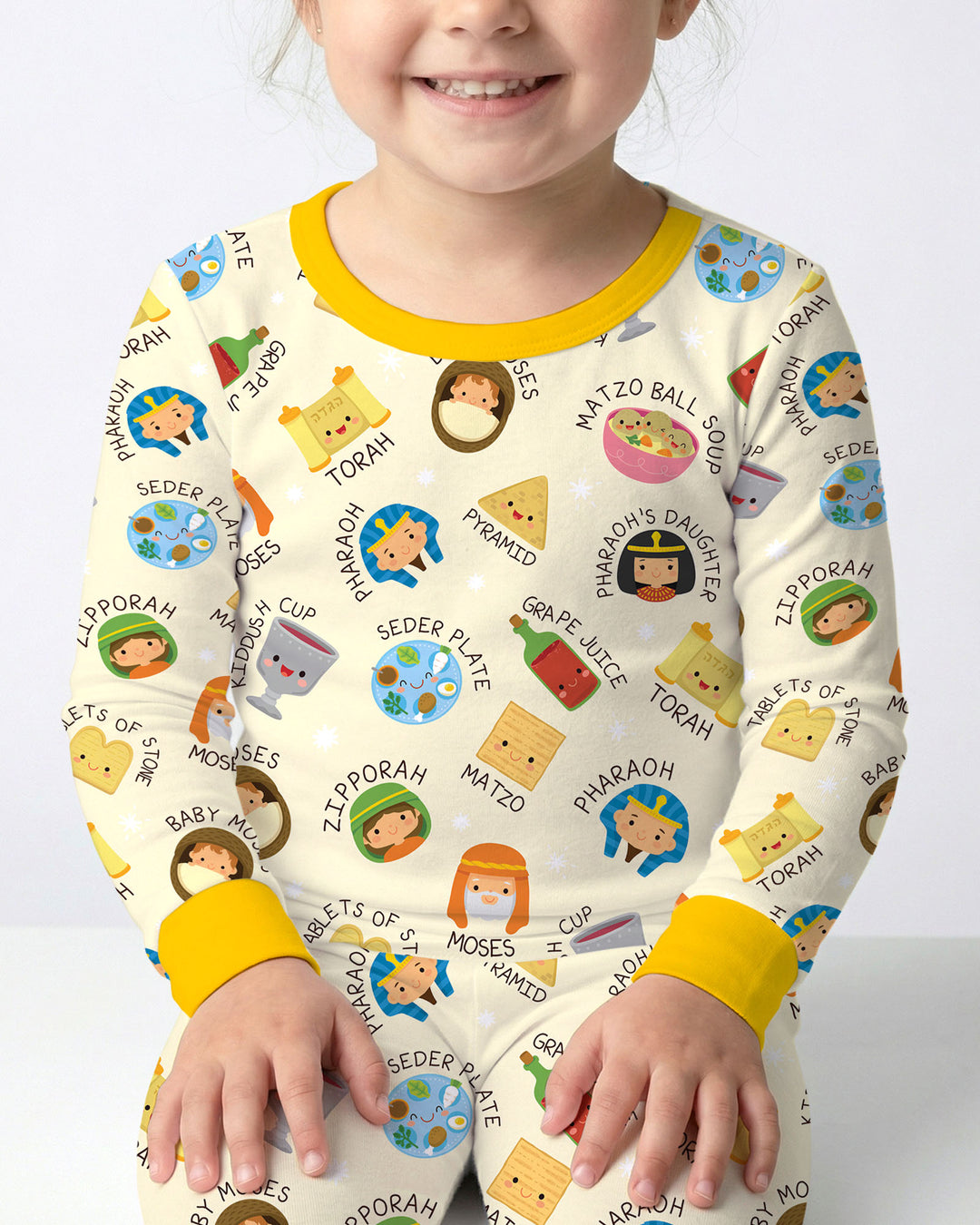 Zweiteiliges Langarm-Pyjama-Set mit Sommerfrüchten