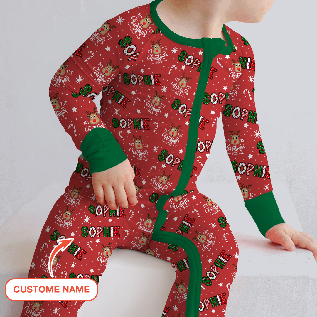 Custom Name "My First Christmas 2025" Convertible Zippy
