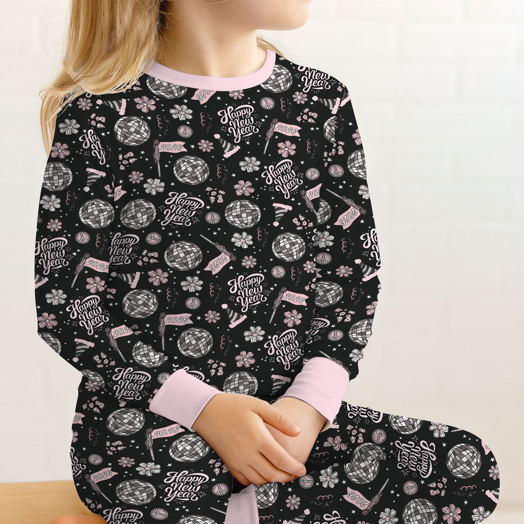 Disco New Years Eve Two Piece Long Sleeve Pajama Set