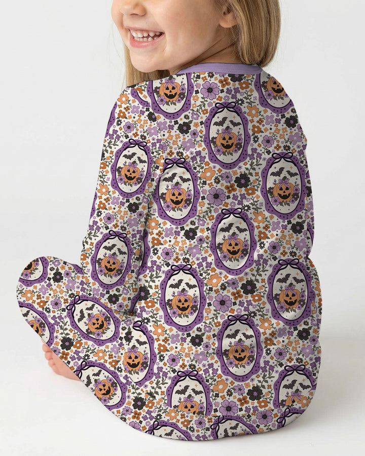 Pumpkin Cameo Garden Bamboo Two Piece Long Sleeve Pajama Set