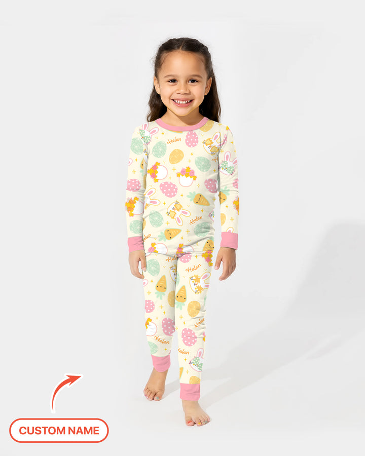 Retro Easter Two Piece Long Sleeve Pajama Set