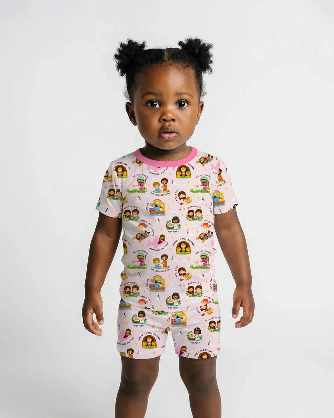 Bible Stories Two Piece Short Sleeve Shorts Pajama Set