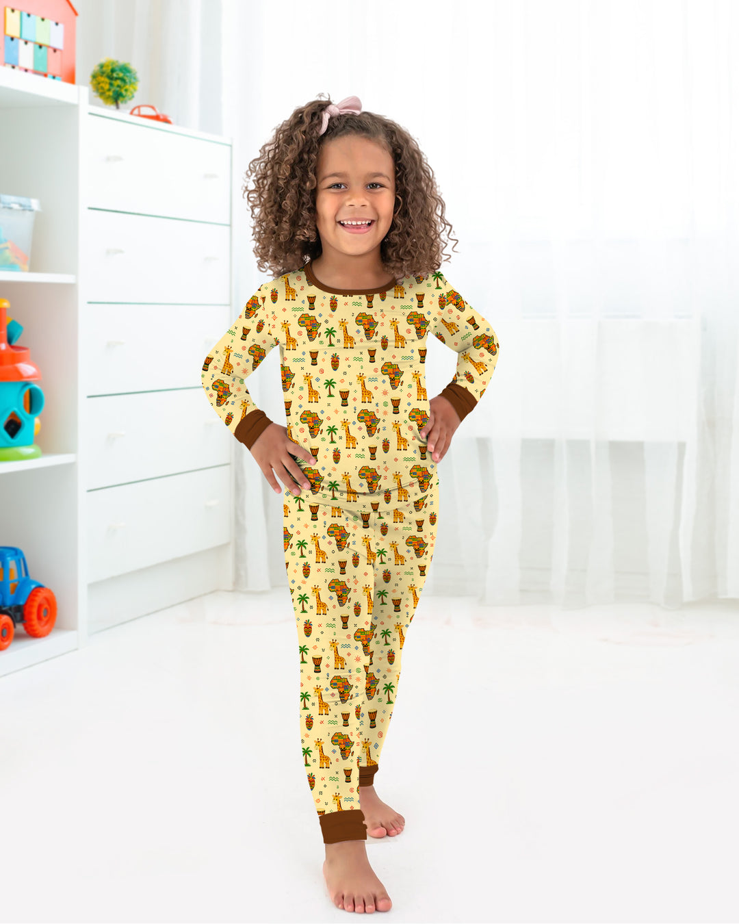 African Culture Bamboo Two Piece Long Sleeve Pajama Set