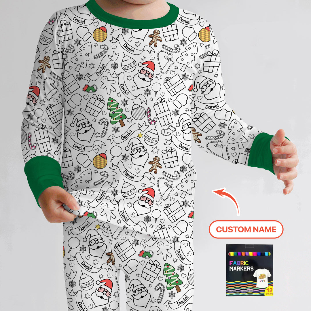 Zweiteiliges Langarm-Pyjama-Set mit Sommerfrüchten