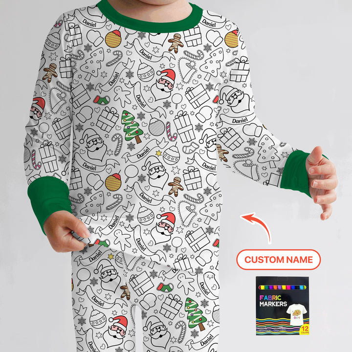 Zweiteiliges Langarm-Pyjama-Set mit Sommerfrüchten