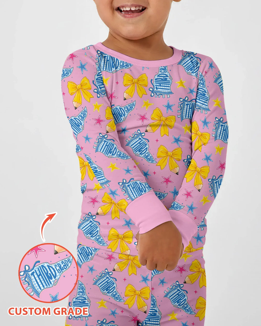 Conjunto de pijama de dos piezas de bambú con mangas largas, plantilla PERSONALIZADA