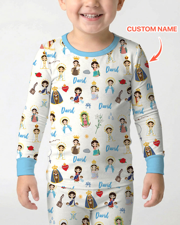 Zweiteiliges Langarm-Pyjama-Set mit Sommerfrüchten