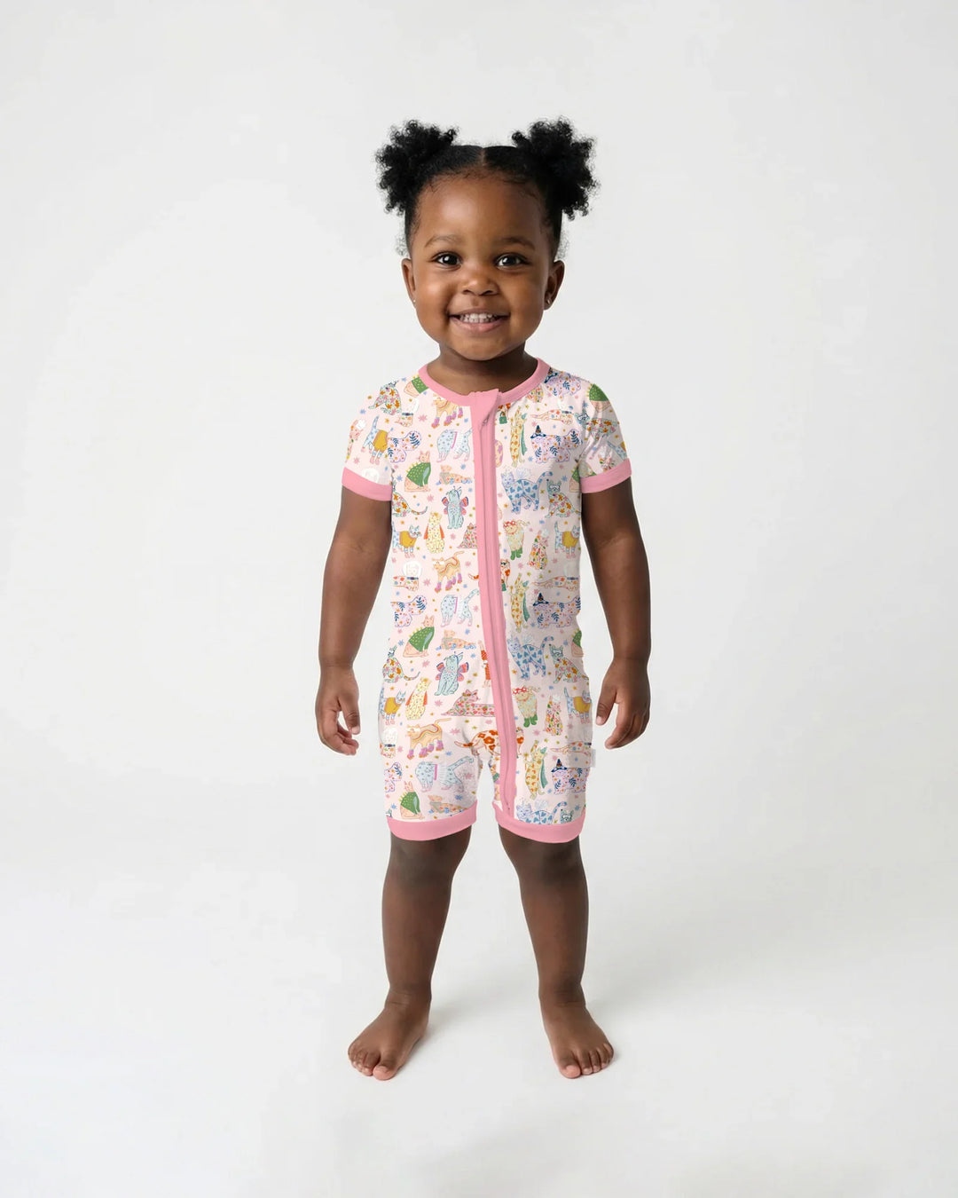 Whimsical Cat Parade Shorty Zippy