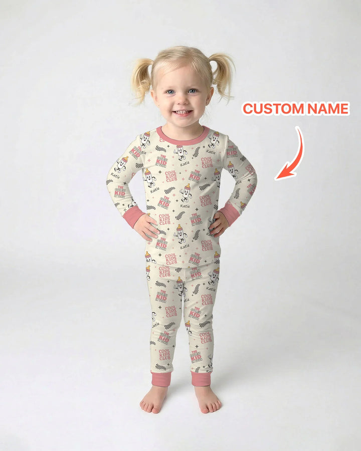 Zweiteiliges Langarm-Pyjama-Set mit Sommerfrüchten