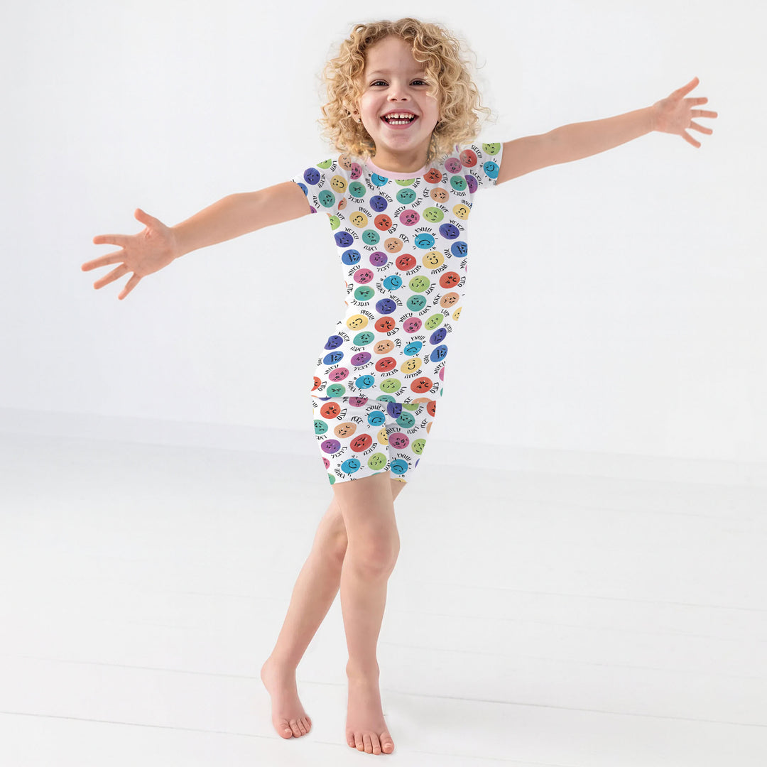 My Emotions Hebrew Two Piece Short Sleeve Shorts Pajama Set