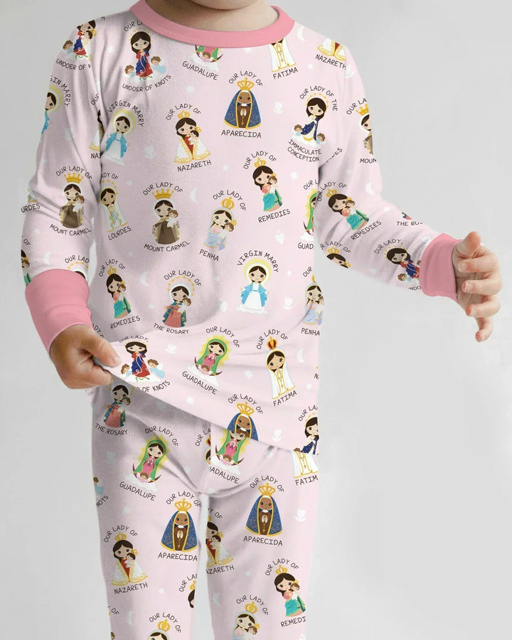 Little Marian Blessings Two Piece Long Sleeve Pajama Set