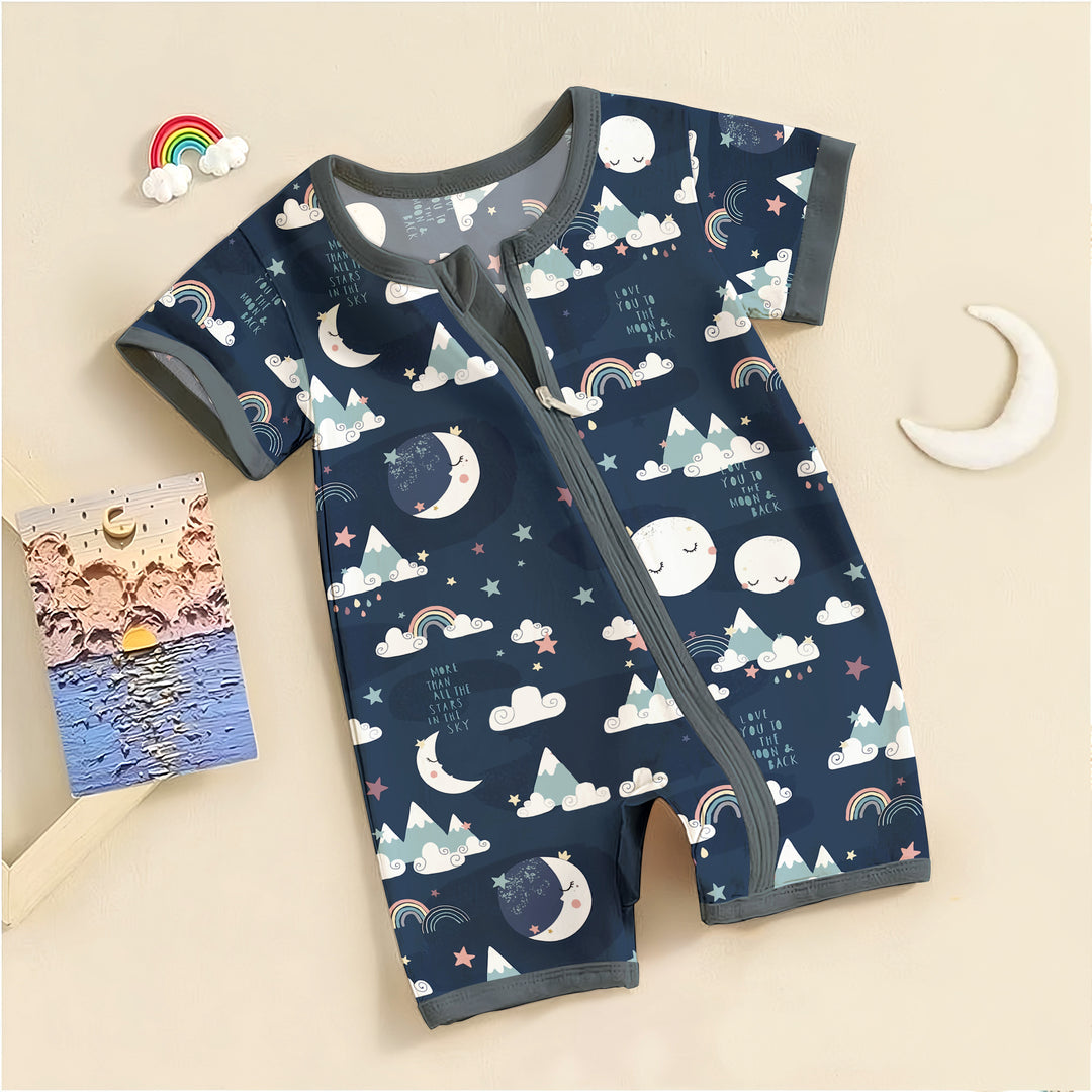 Blue To the Moon & Back Bamboo Outfit for Baby – Cozy and Dreamy