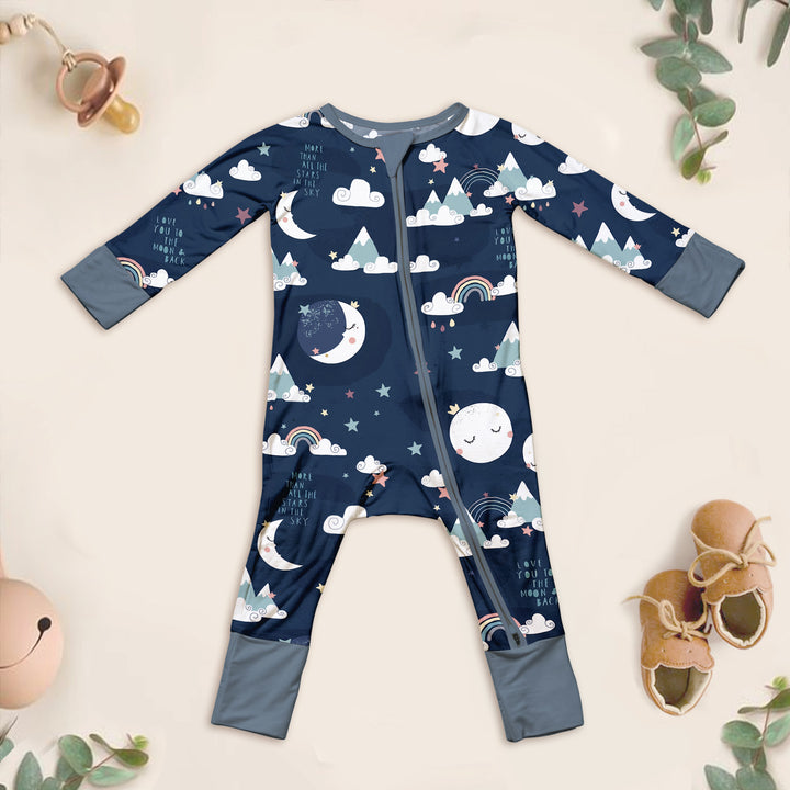 Blue To the Moon & Back Bamboo Outfit for Baby – Cozy and Dreamy