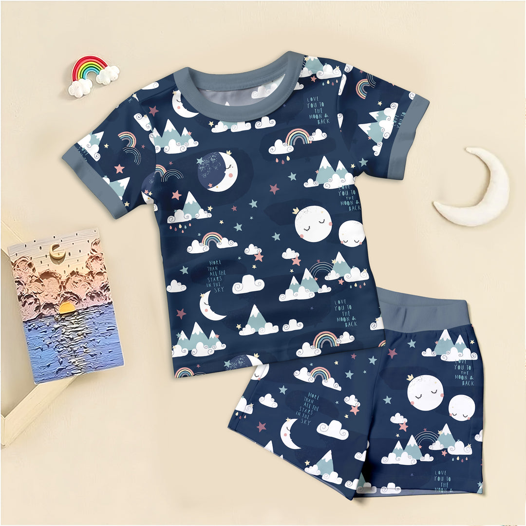 Blue To the Moon & Back Bamboo Outfit for Baby – Cozy and Dreamy