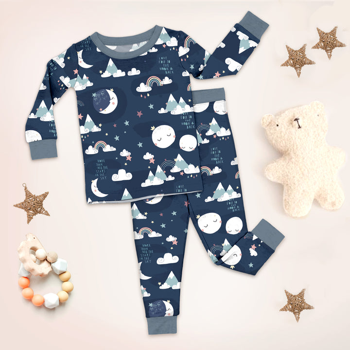 Blue To the Moon & Back Bamboo Outfit for Baby – Cozy and Dreamy