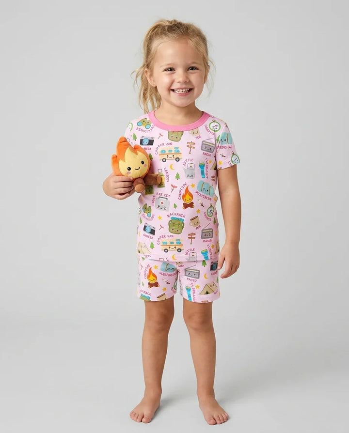 Little Camp Adventure Family Matching Two Piece Short Sleeve Shorts Pajama Set