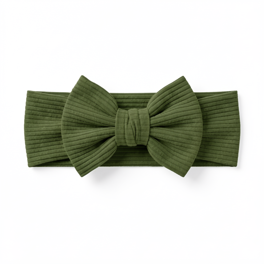 Ribbed Bamboo Luxe Bow Headband