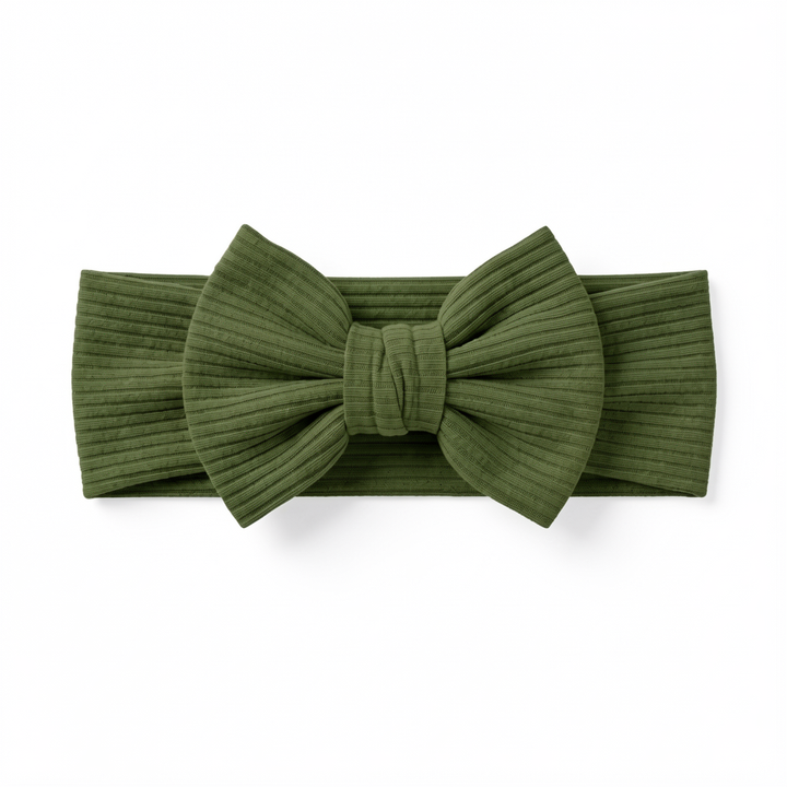 Ribbed Bamboo Luxe Bow Headband