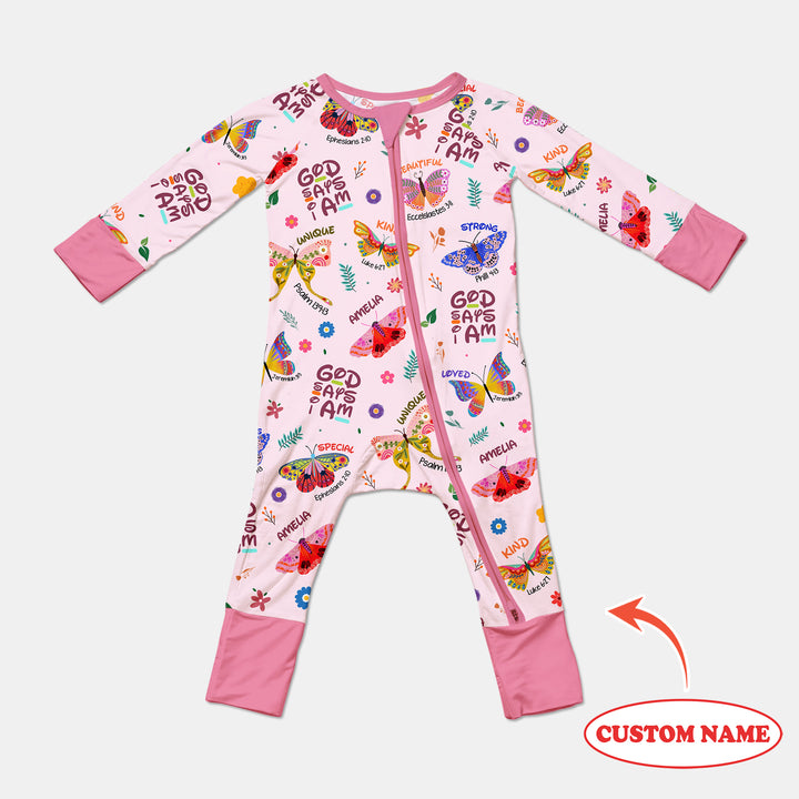 Custom Name God says I am Butterfly Convertible Zippy