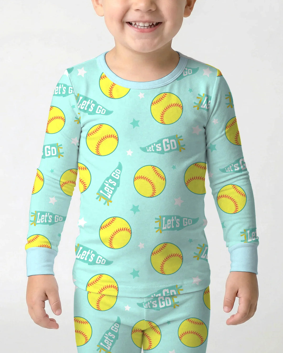 Softball Lovers Two Piece Long Sleeve Pajama Set