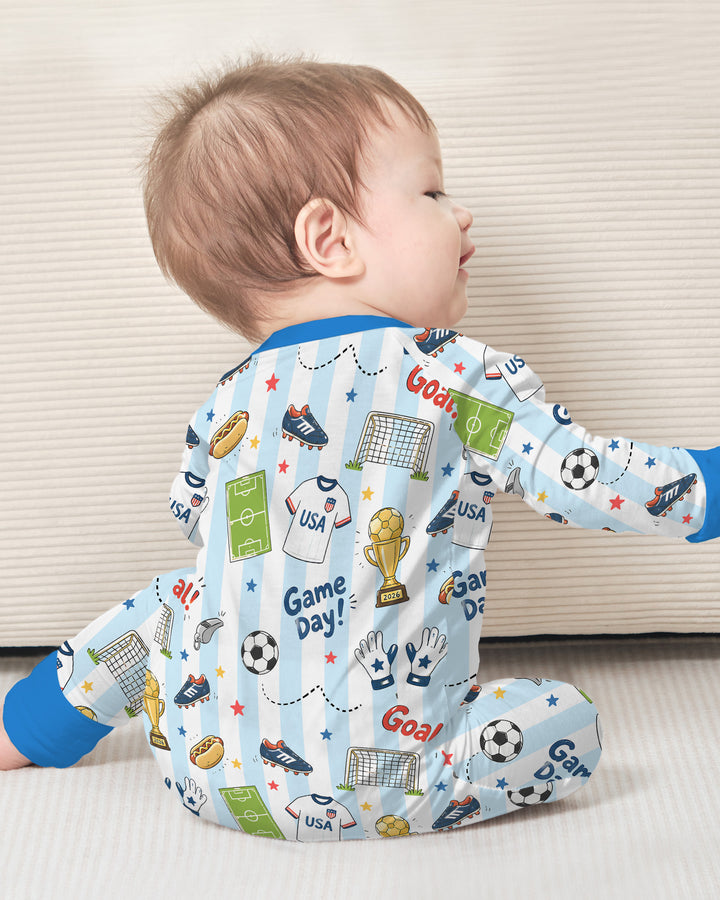 Striped Soccer Game Day Family Matching Bamboo Convertible Zippy