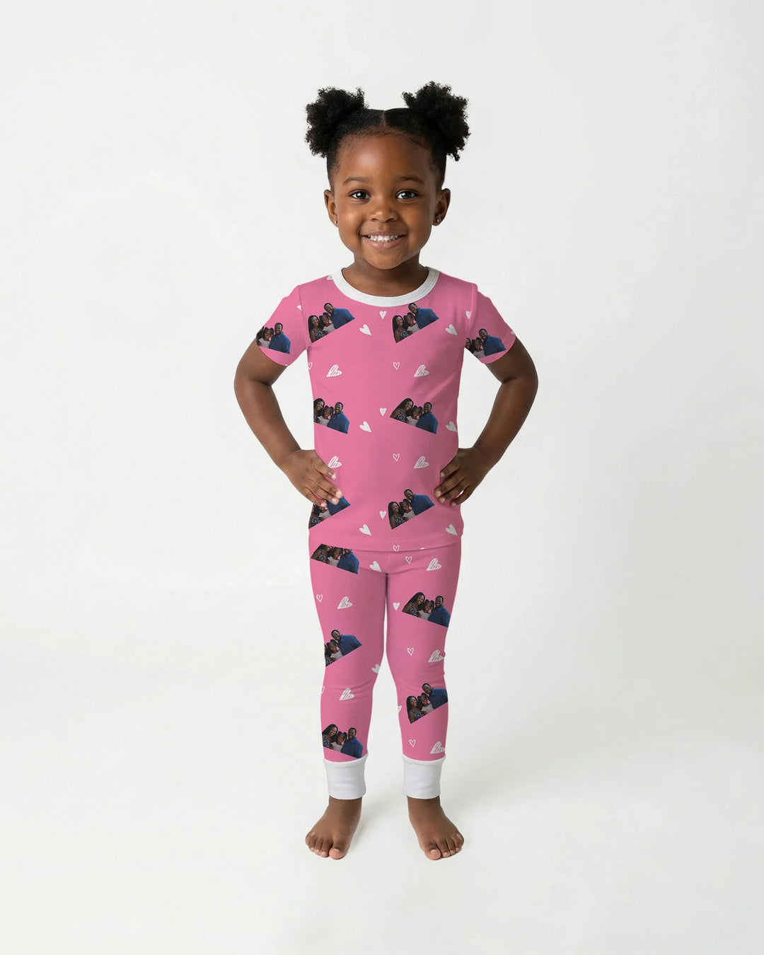 Custom Face All Over Bamboo Two Piece Short Sleeve Pajama Set
